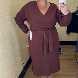 Chic Brown/Mauve Nicole Miller Wrap Dress